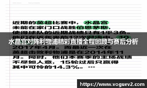 水晶宫对阵利物浦精彩直播全程回顾与赛后分析